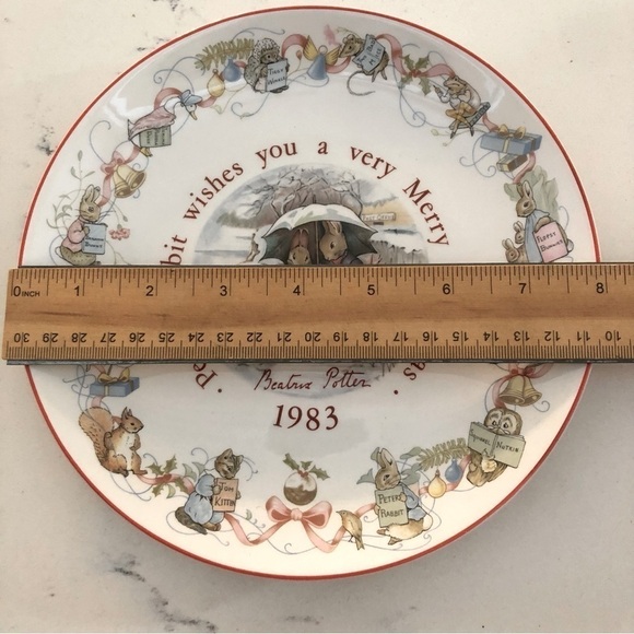 Wedgwood Beatrix Potter Christmas Plate 1983 Peter Rabbit In Box~England - Picture 5 of 5